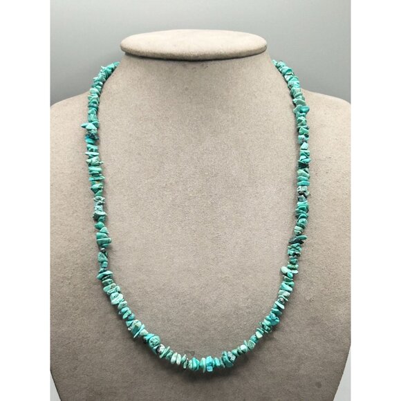 Vintage DTR Turquoise Chips Necklace Jay King Desert Trade Rose Beaded Strand - Picture 5 of 7